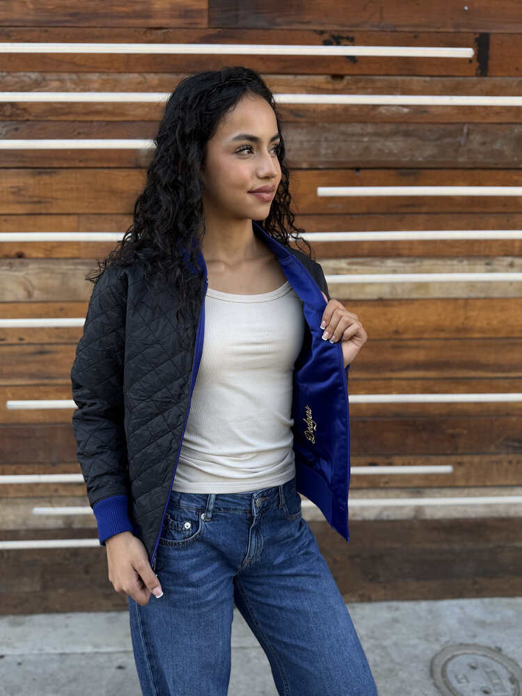 New Era LA Dodgers Women's NE Royal Glam Crop Jacket