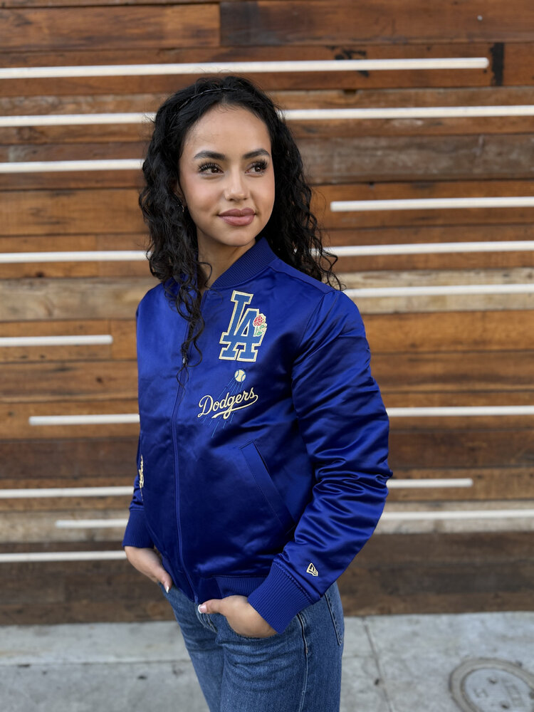 New Era LA Dodgers Women's NE Royal Glam Crop Jacket