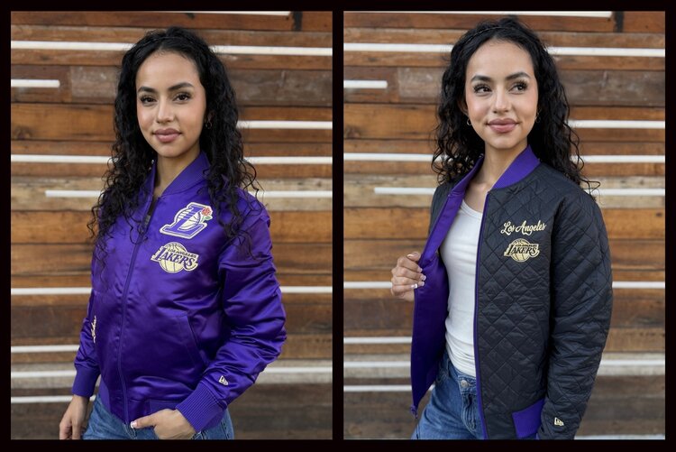 New Era LA Lakers Women's NE Purple Glam Crop Jacket