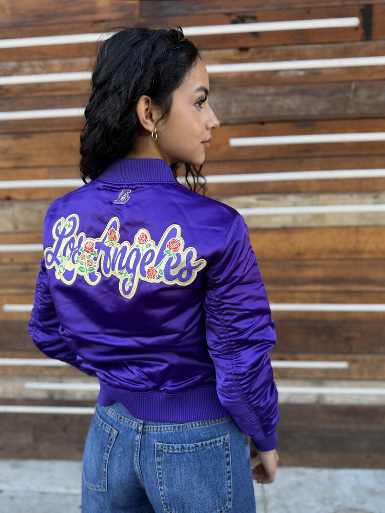 New Era LA Lakers Women's NE Purple Glam Crop Jacket