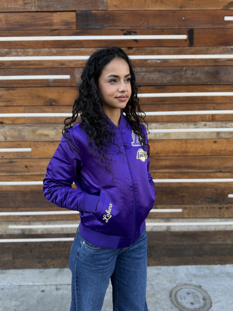 New Era LA Lakers Women's NE Purple Glam Crop Jacket