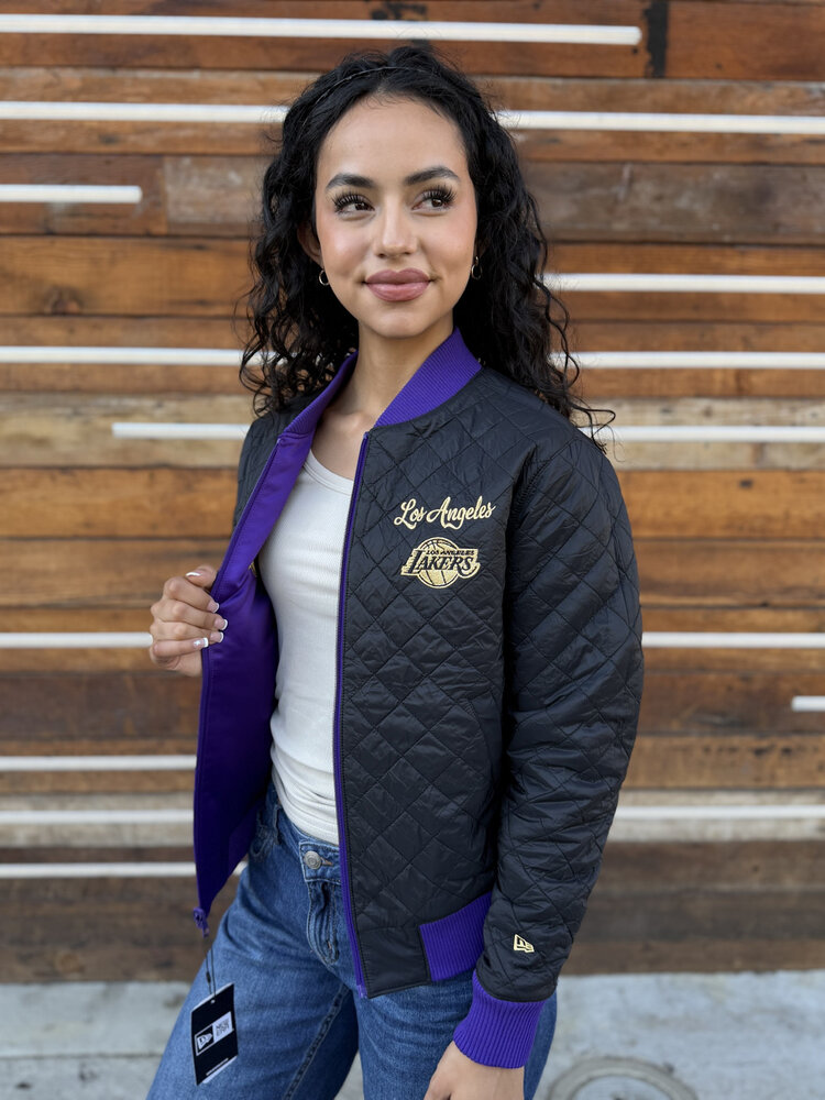 New Era LA Lakers Women's NE Purple Glam Crop Jacket