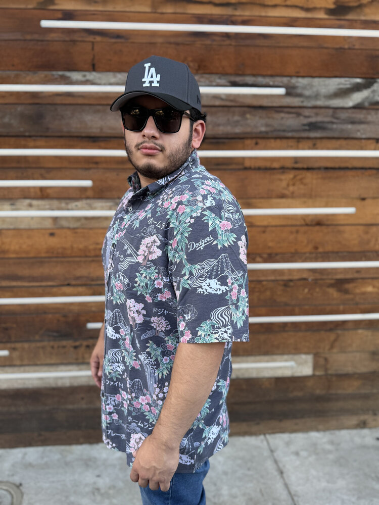 Reyn Spooner LA Dodgers Reyn Spooner Black Sakura Spring Performance Button-Down