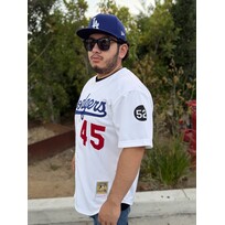 Mitchell and Ness LA Dodgers Men's Mitchell & Ness Authentic 1993 Pedro Martinez #45 Jersey White