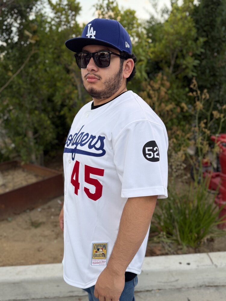 Mitchell and Ness LA Dodgers Men's Mitchell & Ness Authentic 1993 Pedro Martinez #45 Jersey White