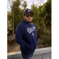 New Era LA Dodgers Men's NE Royal Distressed Wordmark LA Pullover Hoodie