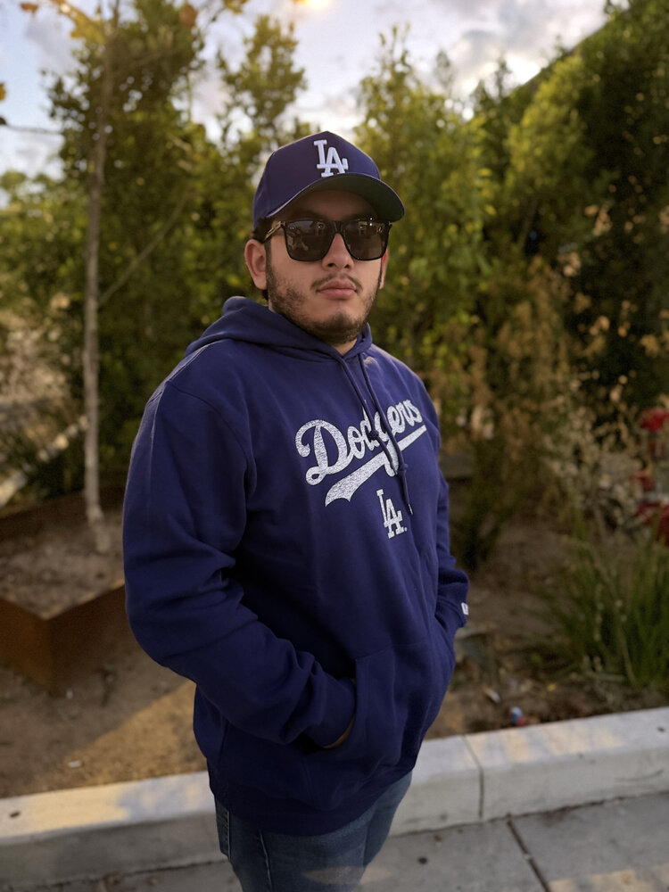 New Era LA Dodgers Men's NE Royal Distressed Wordmark LA Pullover Hoodie