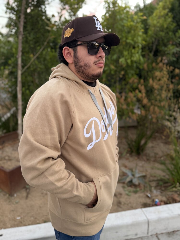 Antigua LA Khaki Pullover Hoodie Wordmark