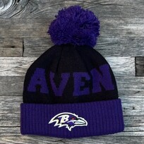 NFL NFL Baltimore Ravens Toddler Cuffed Knit w/ Pom Purple Black
