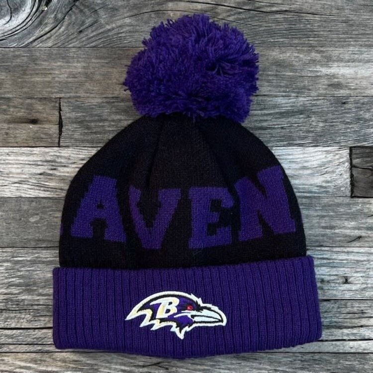 NFL NFL Baltimore Ravens Toddler Cuffed Knit w/ Pom Purple Black
