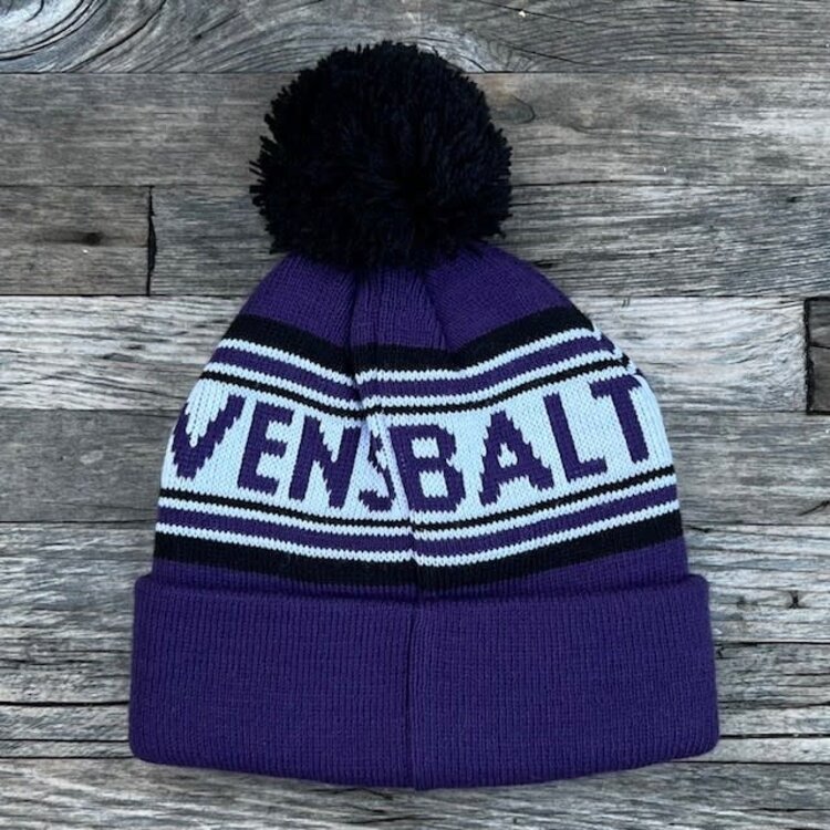 NFL Baltimore Ravens Newborn Striped Cuffed Knit Hat with Pom