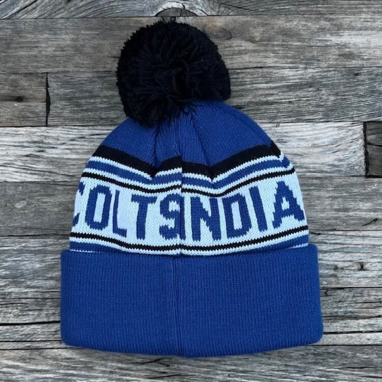 NFL Indianapolis Colts Newborn Striped Cuffed Knit Hat with Pom