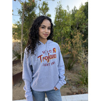 USC Trojans W Kim P/O Hoodie Gray