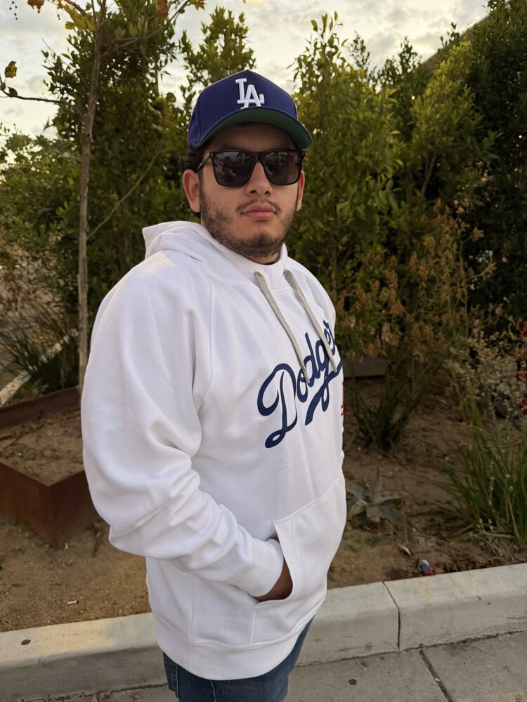Antigua LA Dodgers Pullover Hoodie White w/Red LA