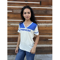 New Era Dodgers NE Women's Throwback V-Neck
