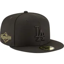 New Era LA Dodgers Black Black Metallic Gold 2025 World Series Side Patch