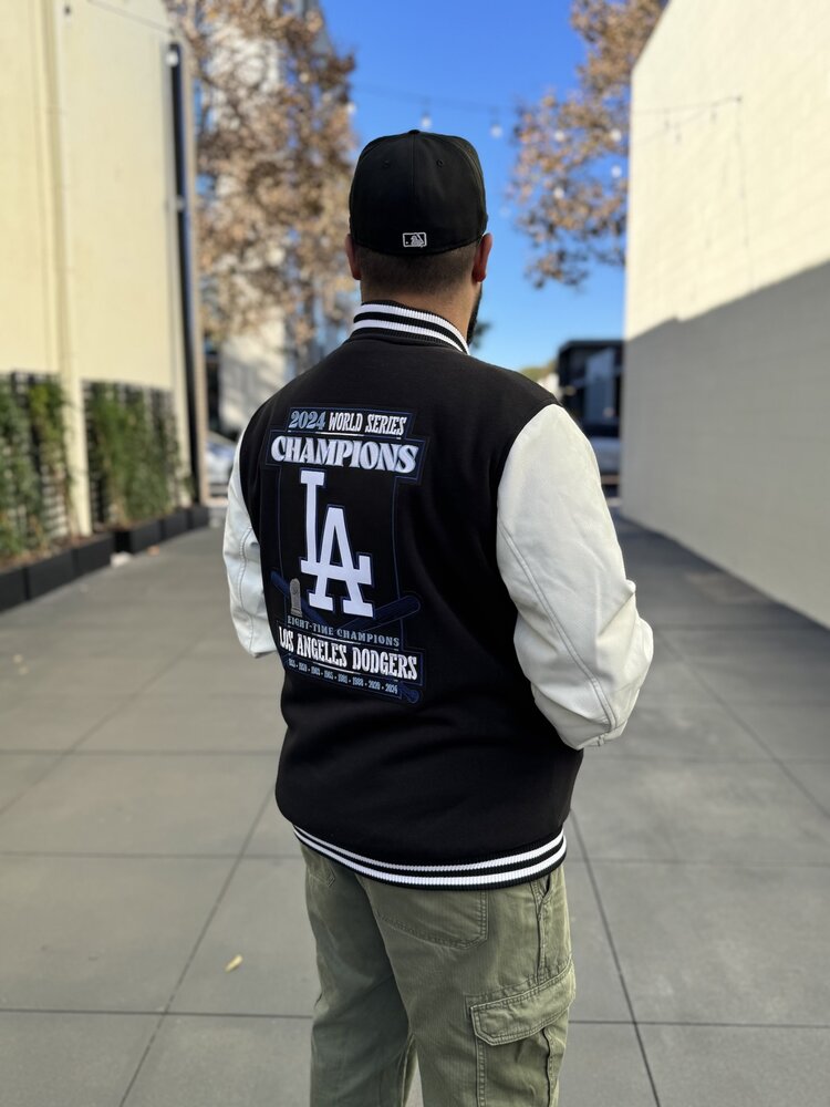 JH Design LA 2024 WS Champs Black White Button Snap Varsity Reversible Jacket