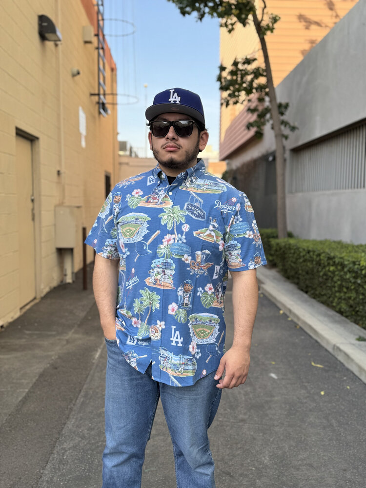 Reyn Spooner LA Dodgers Reyn Spooner Blue Scenic Button-Up