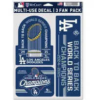 Wincraft 3 Fan Pack Decals MLB LA Dodgers 2025 World Series Champions