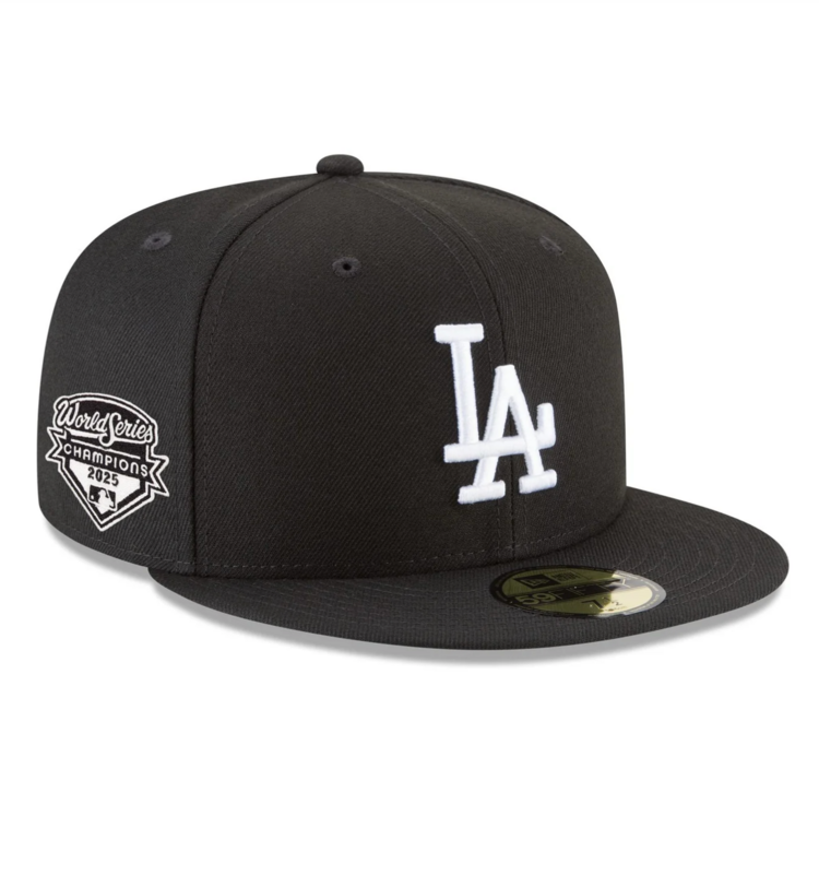 New Era LA Dodgers Black White 2025 World Series Champions