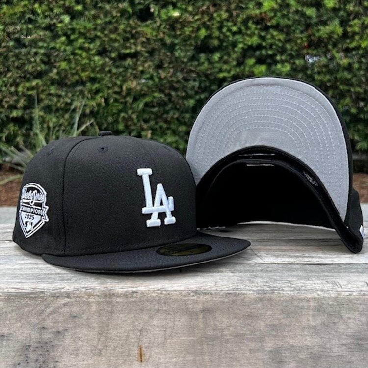 New Era LA Dodgers Black White 2025 World Series Champions