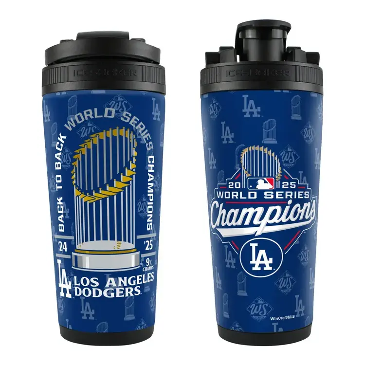 Wincraft Stainless Steel 4D Ice Shaker Bottle 26 oz - LA Dodgers 2025 WS Champs