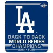 Wincraft LA Dodgers 2024-2025 Back to Back World Series Champions 50" x 60" Blanket