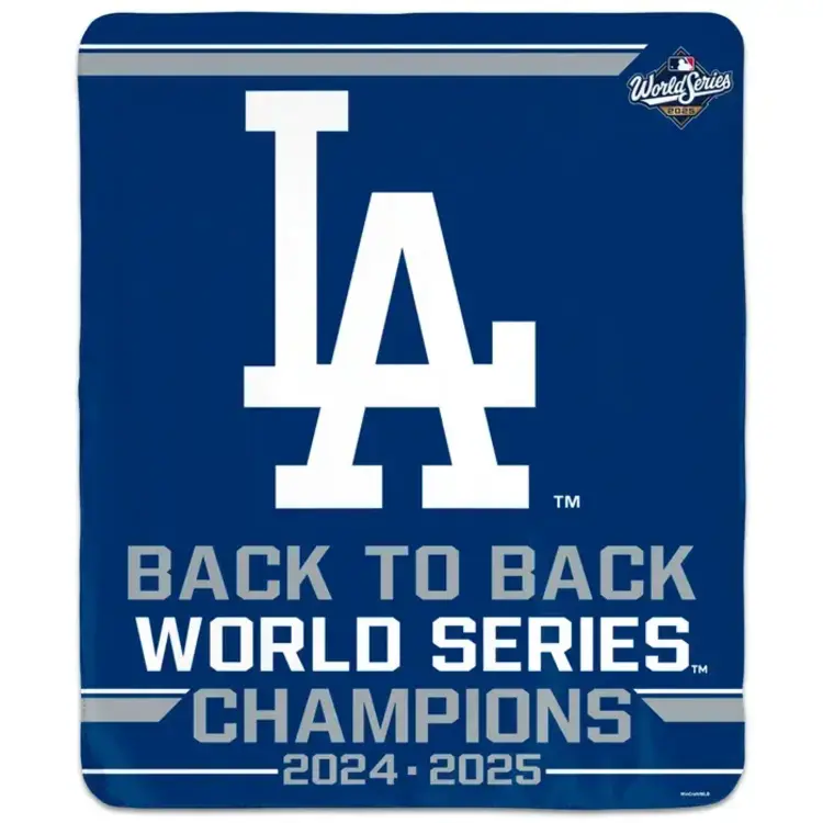 Wincraft LA Dodgers 2024-2025 Back to Back World Series Champions 50" x 60" Blanket
