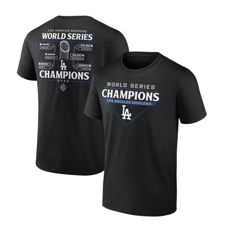 Fanatics LA Dodgers 2025 WS Road to Shut Out T-Shirt