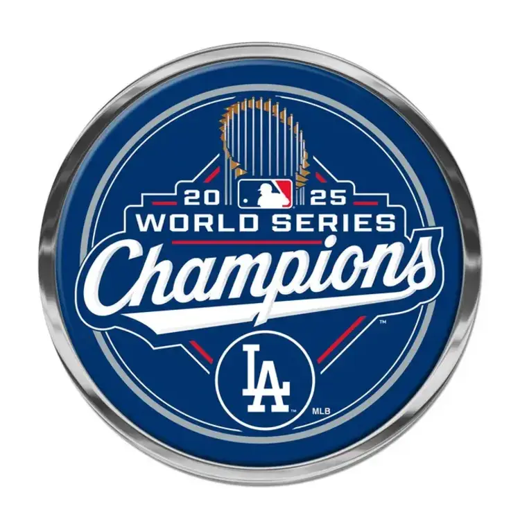 Wincraft LA Dodgers 2025 World Series Champions Chrome Metal Domed Auto Emblem