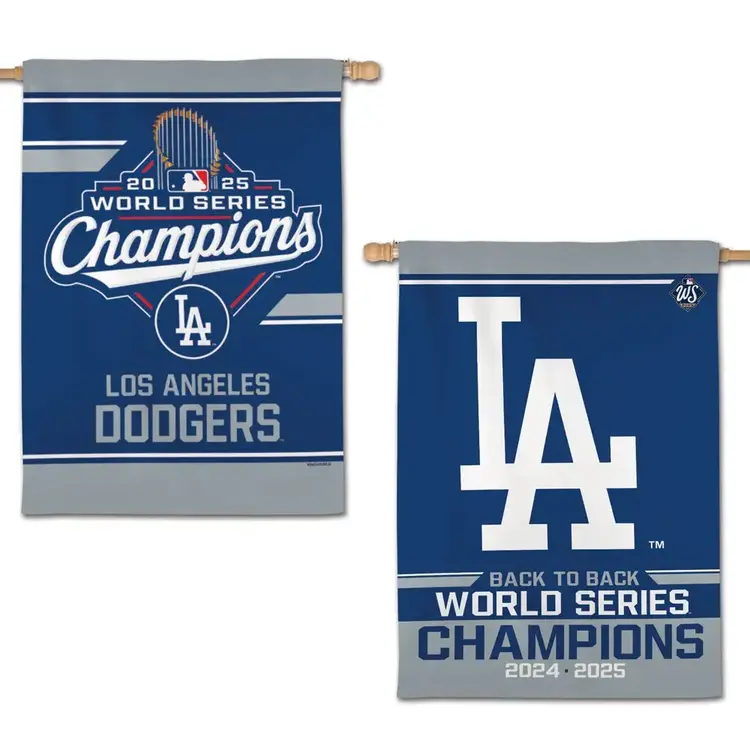 Wincraft LA Dodgers 2025 World Series Back to Back Champions 2-Sided 28" x 40" Vertical Banner