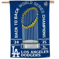 Wincraft LA Dodgers 2025 World Series Back to Back Champions 28" x 40" Vertical 1-Sided Flag