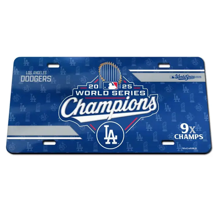 Wincraft LA Dodgers Royal 2025 World Series Champions Specialty Acrylic License Plate