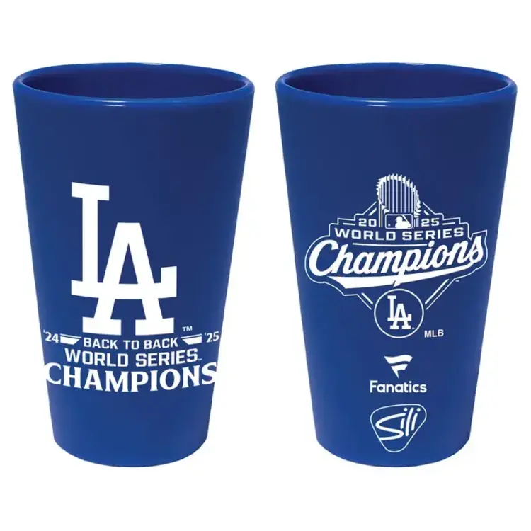 Wincraft LA Dodgers 2025 World Series Champions 16 oz Blue Silicone Pint Glass