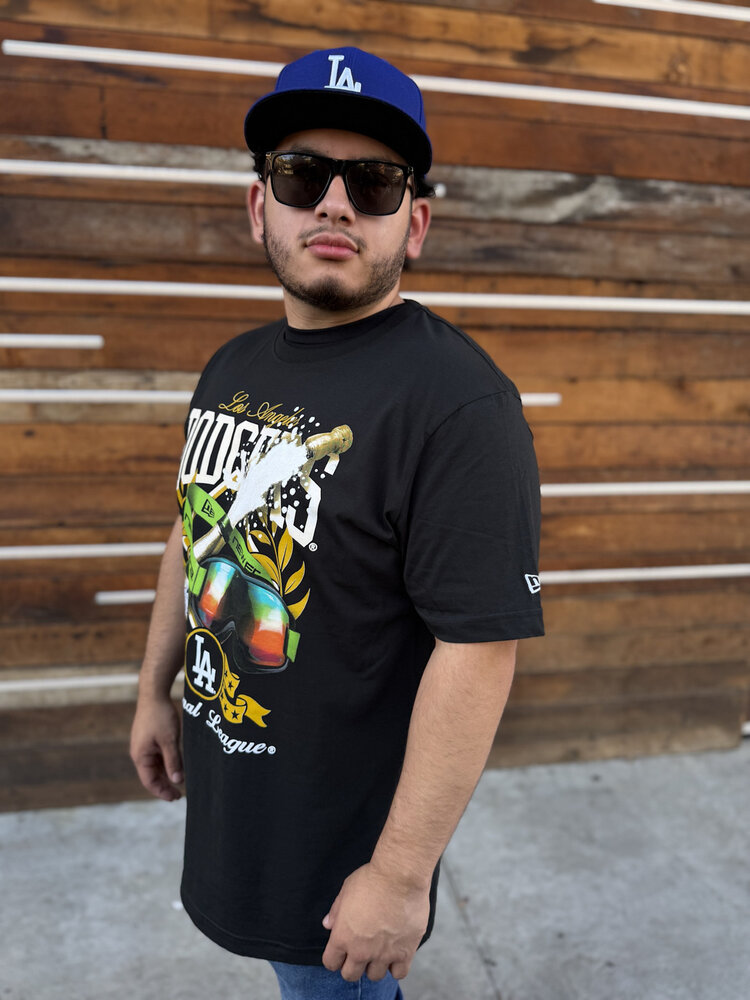 New Era LA Dodgers Men's NE Black Champaigne Tee