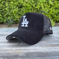 New Era LA Dodgers Black Corduroy Trucker Mesh 940 A-Frame