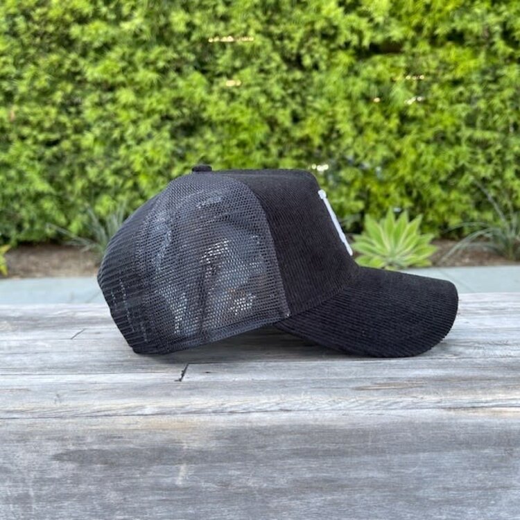 New Era LA Dodgers Black Corduroy Trucker Mesh 940 A-Frame