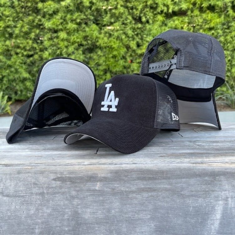 New Era LA Dodgers Black Corduroy Trucker Mesh 940 A-Frame