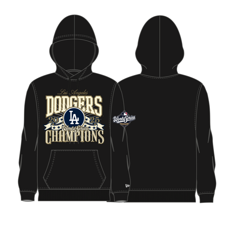 New Era LA Dodgers Men's 2025 World Series Champs Black Hoodie