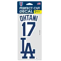 Wincraft LA Dodgers 4" x 4" 2-Pack Shohei Ohtani #17 Perfect Cut Decal