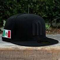 New Era Mexico Black Black "M" w/Flag GUV
