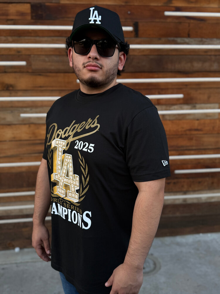 New Era LA Dodgers Men's 2025 World Series Champs Bling Black