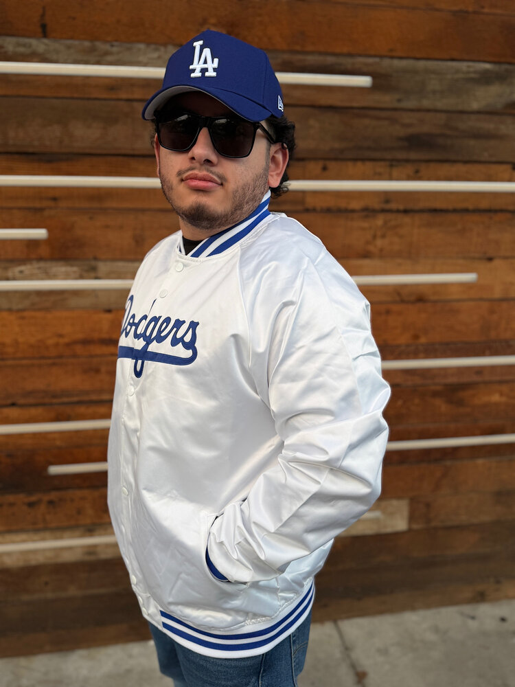 Mitchell and Ness LA Dodgers M&N Lightweight Satin Jacket White