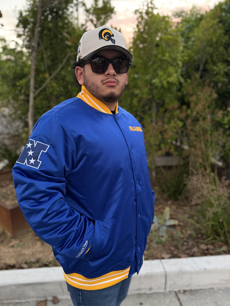 Mitchell and Ness LA Rams M&N Royal Heavyweight Satin Jacket