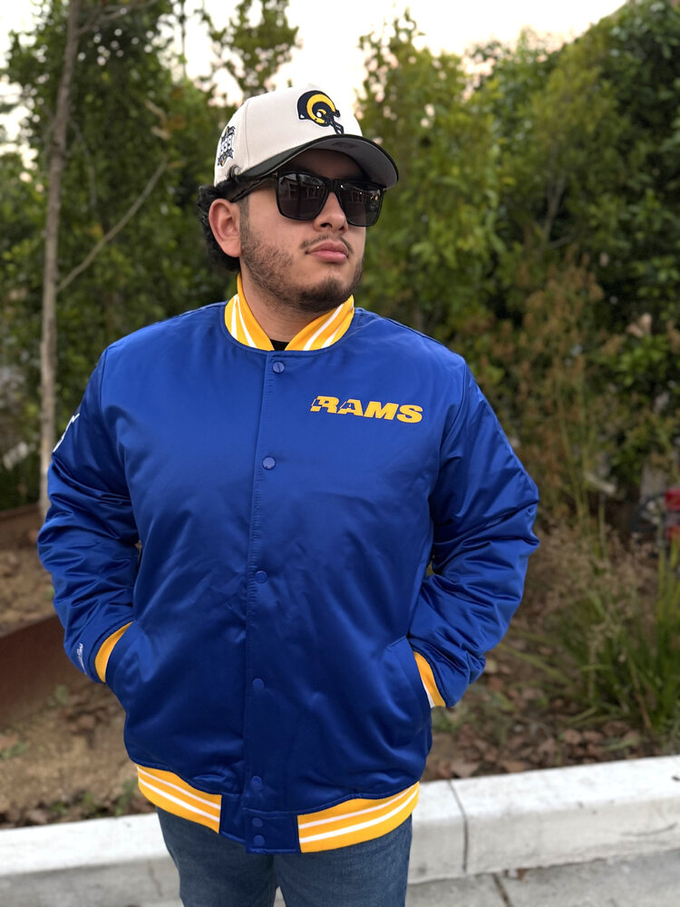 Mitchell and Ness LA Rams M&N Royal Heavyweight Satin Jacket