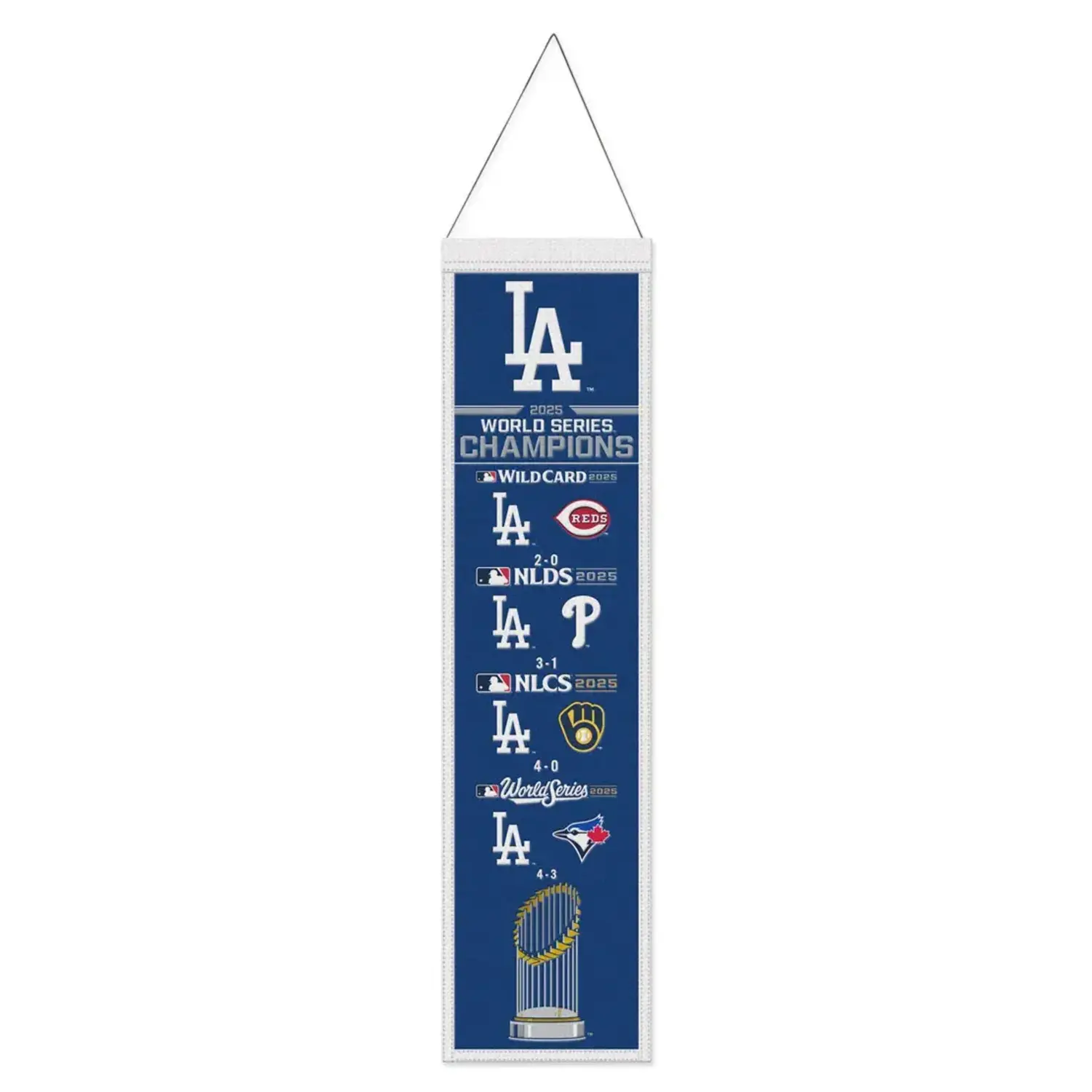 LA Dodgers Road to World Series Champions Wool Banner - The Locker