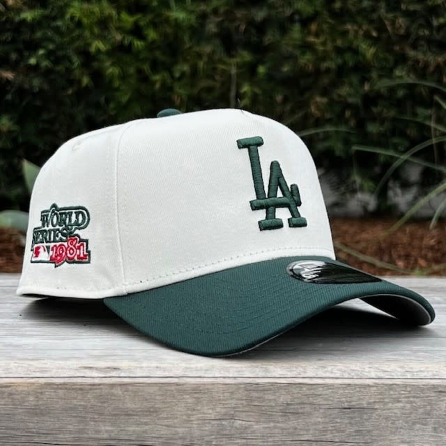 LA Dodgers Ivory/Dark Green 1981 World Series 940 A-Frame - The