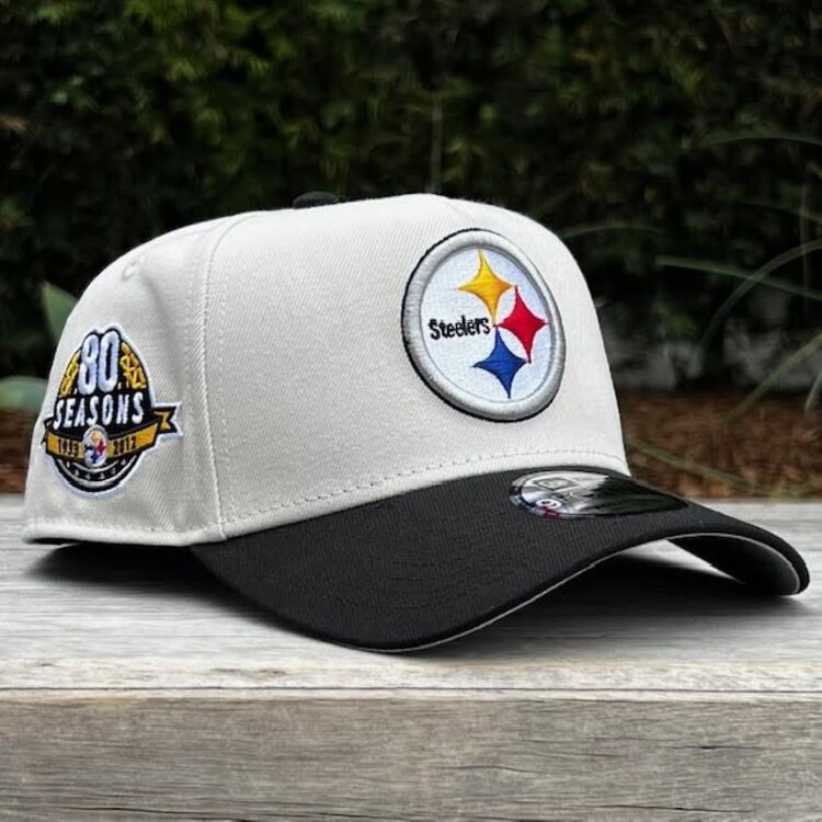 New Era Steelers Stone/Black Team 80 Seasons 940 A-Frame