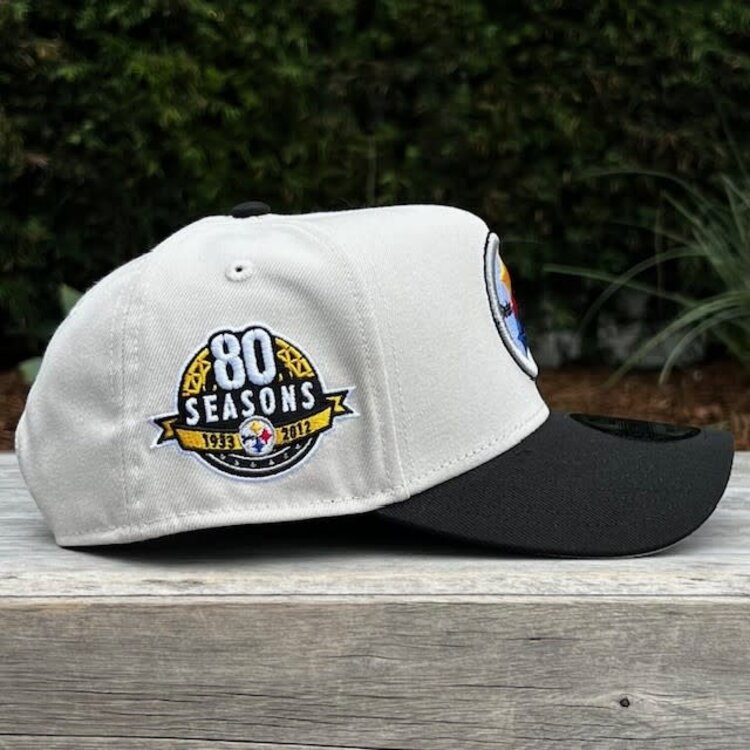 New Era Steelers Stone/Black Team 80 Seasons 940 A-Frame