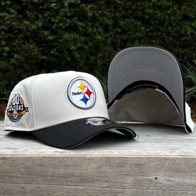 New Era Steelers Stone/Black Team 80 Seasons 940 A-Frame